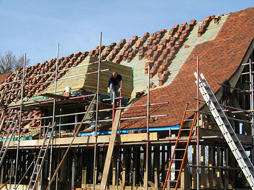 laying peg roof tiles