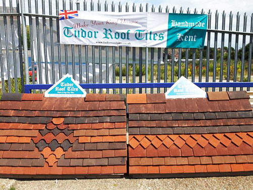 tudor tiles on display