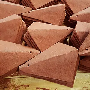 Bespoke hip tiles after firing