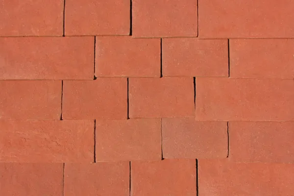 Sussex Red handmade clay tiles laid on a sample panel