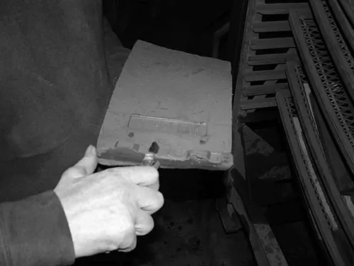 Excess clay being removed