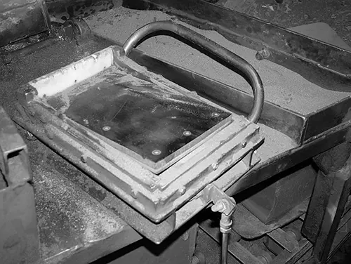 An empty tile mould