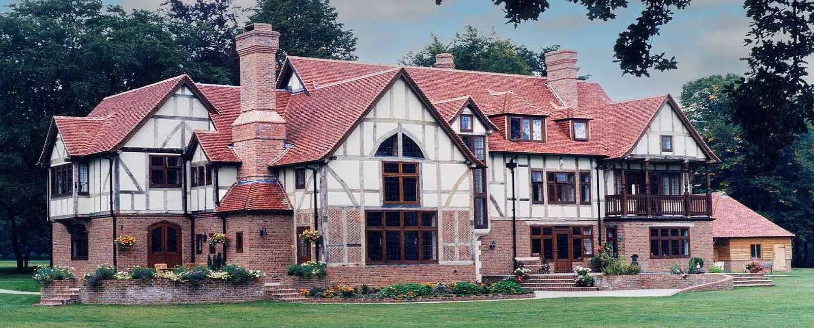 Large house with a handmade clay tile roof