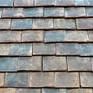 English Oak Blend handmade clay tiles on a sample panel