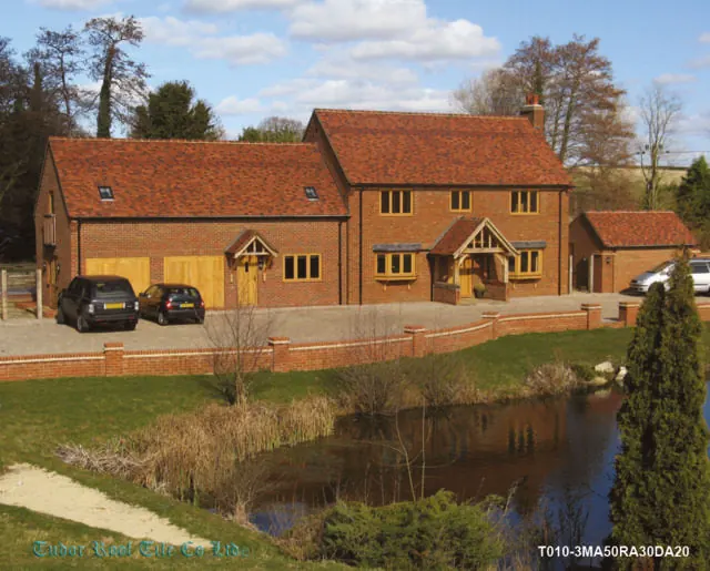 Roof finished in Tudor handmade clay tiles, example 6